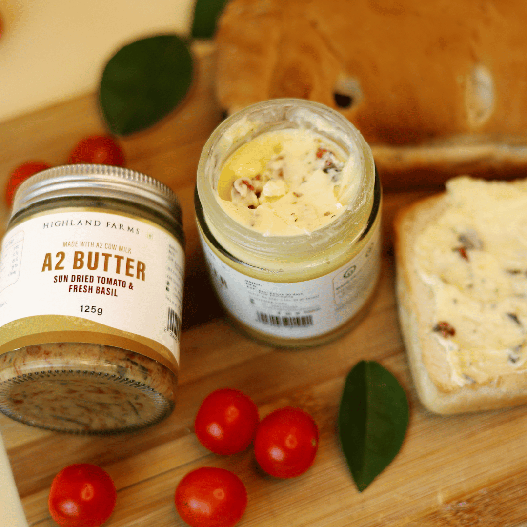 A2 Butter Sundried Tomato and Basil Leaves