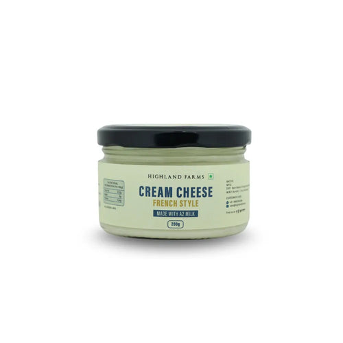 A2 cream cheese French style made from desi cow milk Highland Farms 200g jar front view Delhi NCR