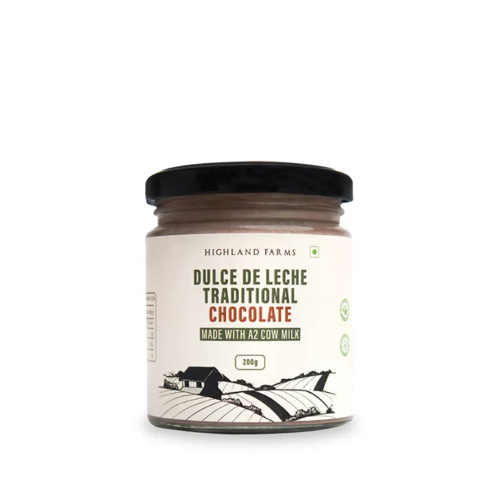 Highland Farms A2 dulce de leche chocolate 200g thick creamy caramel milk spread