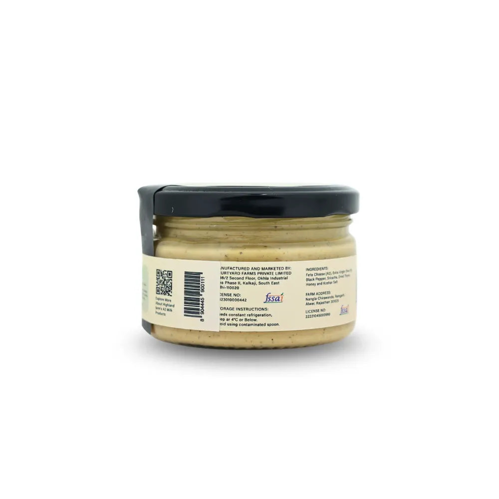 A2 feta cheese spread FSSAI certified Highland Farms India healthy cheese spread with sriracha