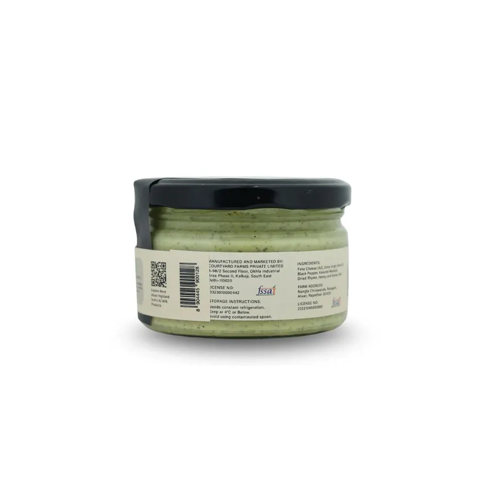 Highland Farms A2 milk feta spread with kasundi mustard no preservatives gourmet cheese spread India