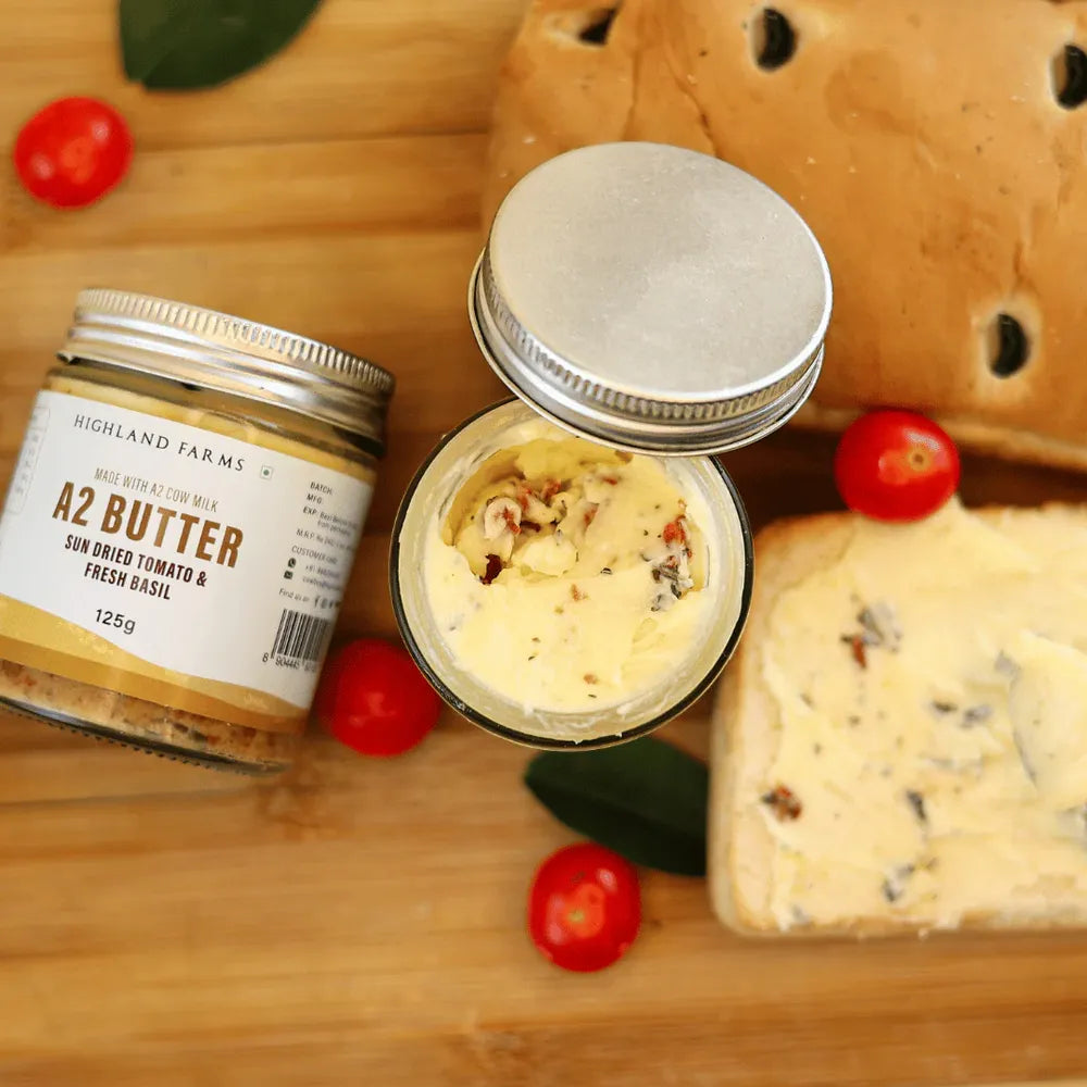 A2 Butter Sundried Tomato and Basil Leaves