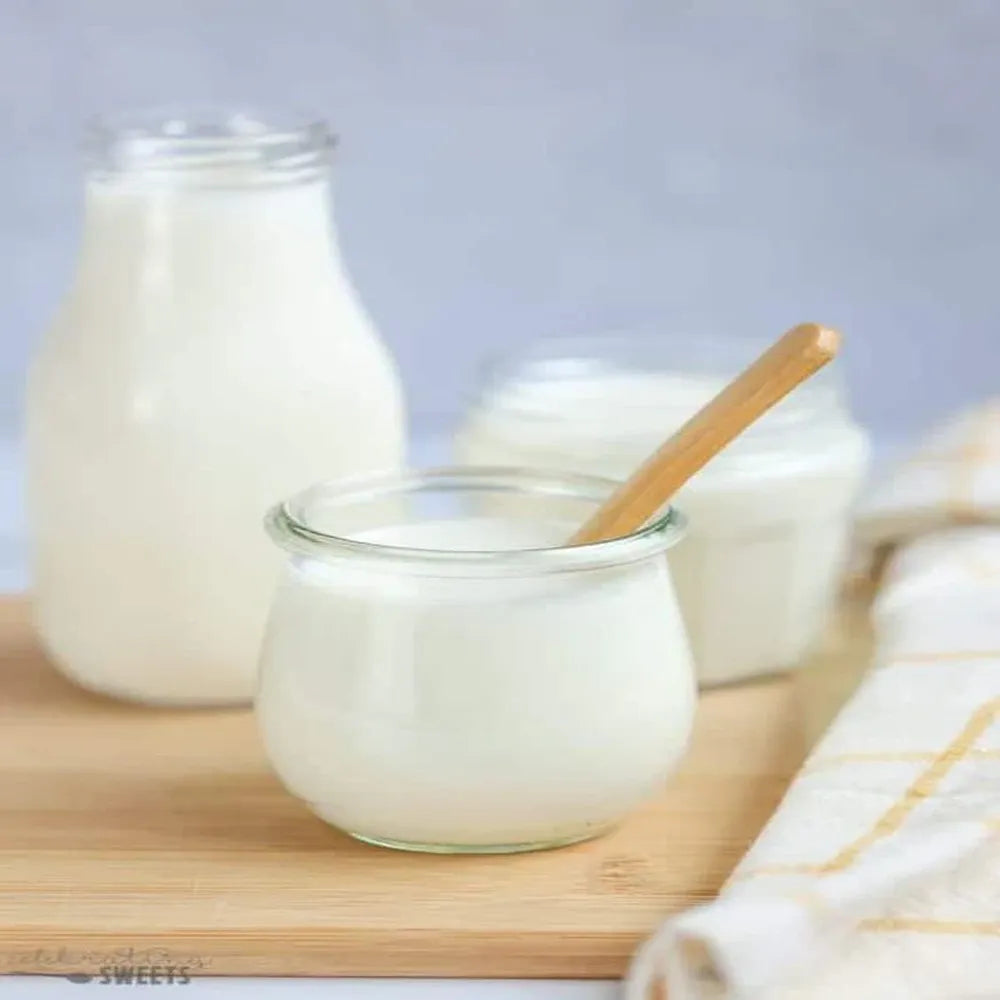 fresh a2 cow buttermilk in glass jar smooth and creamy texture natural drink