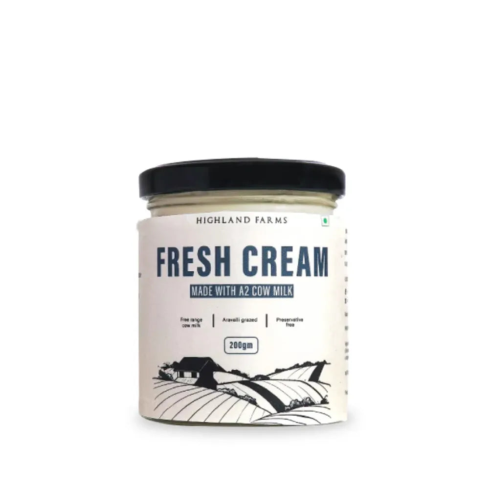 Highland Farms A2 fresh cream 200g made from desi cow milk rich creamy and natural in Delhi NCR