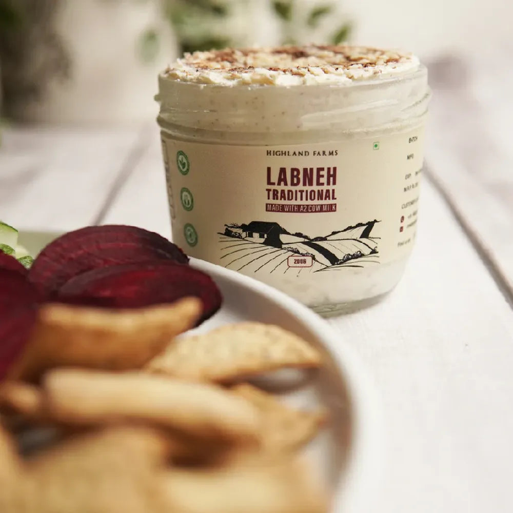 A2 labneh traditional served as dip with snacks creamy Middle Eastern yogurt cheese spread