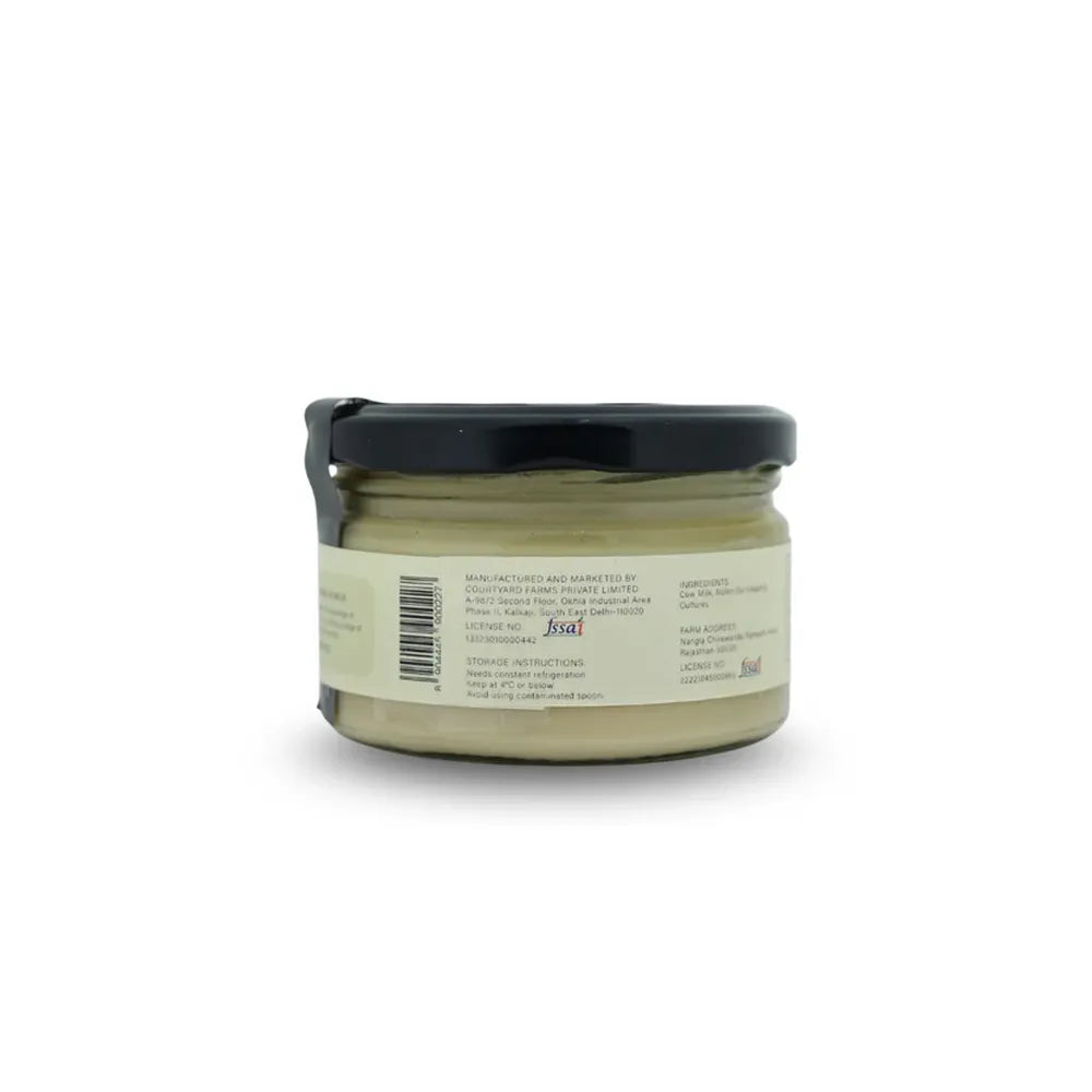 Highland Farms mishti doi packaging back view with manufacturing details A2 milk dessert